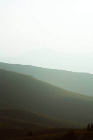 Mountain landscape in the morning light. Carpathians, Ukraineの写真素材