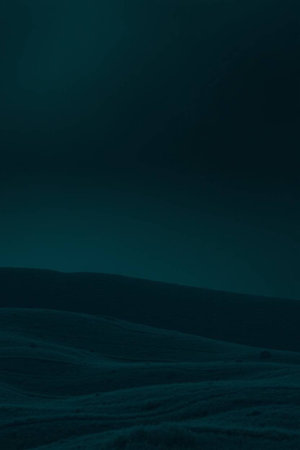 Fantasy landscape of a snowy field at night. 3D illustrationの写真素材