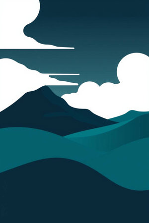 Landscape with mountains and clouds. Vector illustration. Eps 10.の写真素材
