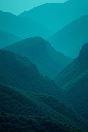 Mountain landscape in Yunnan province, China. Natural scenery.の写真素材