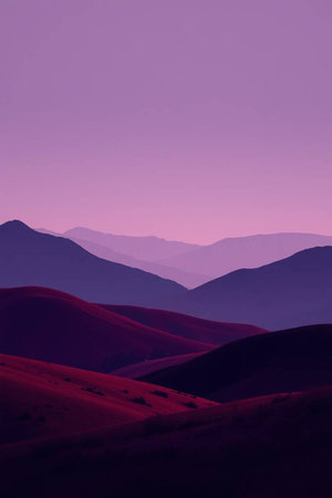 Beautiful landscape in the mountains at sunset. Colorful mountain landscape.の写真素材