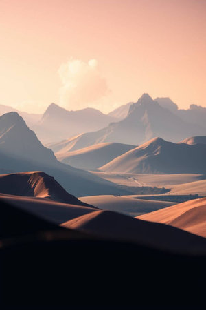 Sand dunes at sunset in the Sahara desert, Morocco, Africaの写真素材