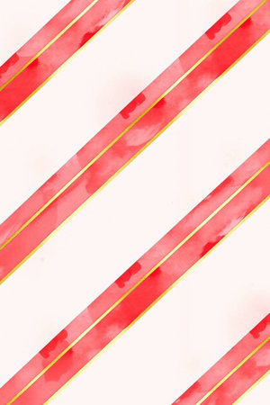 Watercolor stripes pattern. Red and white stripes on white background.の写真素材