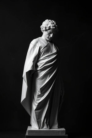 Statue in black and white, copy space.の写真素材