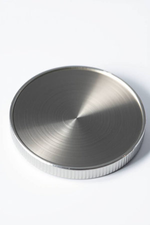 Stainless steel plate isolated on white background. Clipping path included.