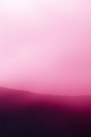 Foggy morning in the mountains. Landscape with fog and sunrise.の写真素材