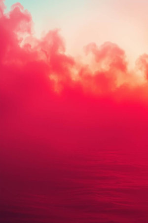 Beautiful sunset on the sea. Colorful sky with clouds.