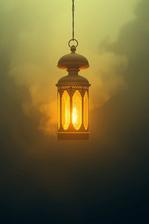 Hanging lamp in the darkの写真素材