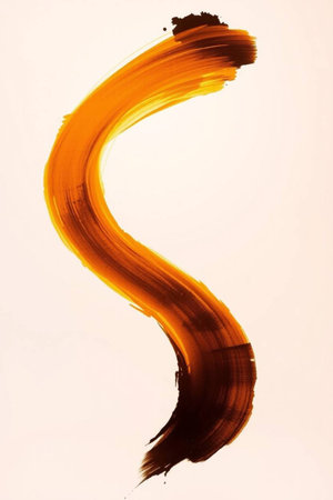 Letter S of the alphabet made with oil paint on a white backgroundの写真素材