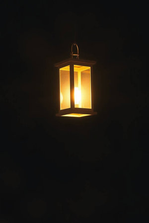 Lantern on a dark background.の写真素材