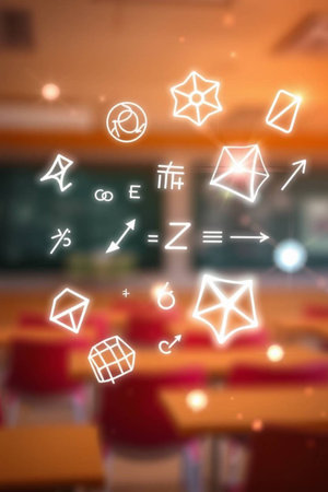 Blur background of school classroom with abstract education icons. Education conceptの写真素材