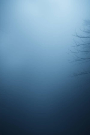 Underwater view of a tree in the dark blue water. Vertical orientation.の写真素材