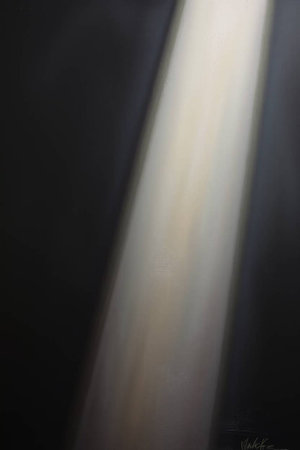 Light beam in the dark, close-up of photo, vertical