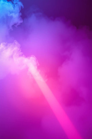 colorful background with clouds and rays of light on a dark backgroundの写真素材