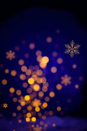 Christmas background with snowflakes and bokeh lights. Christmas background.の写真素材