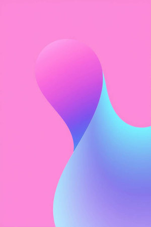 abstract background with pink and blue liquid shapes - 3d illustrationの写真素材