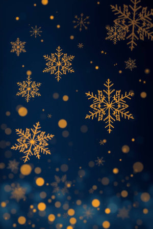 Snowflakes on a dark blue background. Christmas and New Year background.の写真素材