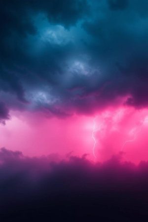 Stormy sky with lightning. Abstract nature background. 3D renderingの写真素材