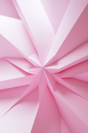 abstract background from origami paper in pink and white colors.の写真素材