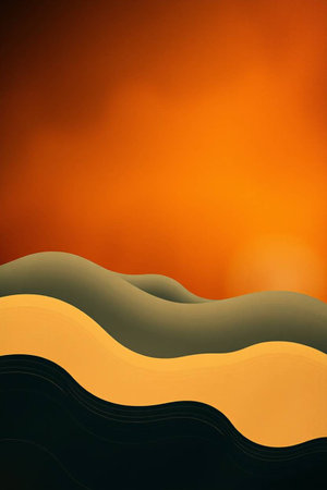 Abstract wavy background with copy space. 3d render illustration.