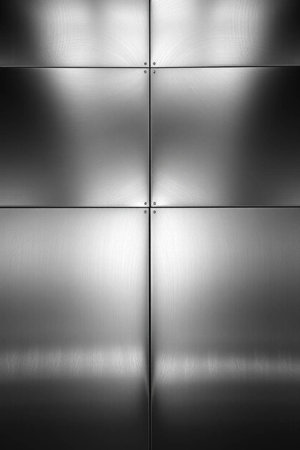 Stainless steel plate texture or background for design with copy space.の写真素材