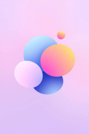 abstract background with circles and gradients in pastel colors.