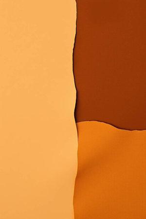 Orange and brown torn paper background with copy space for text or image
