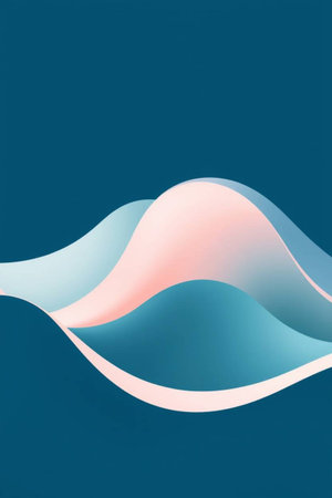 Abstract background of blue and pink wavy lines. 3d renderingの写真素材
