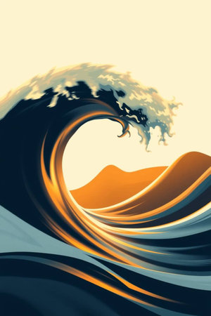 abstract background with wave. 3d rendering, 3d illustration.の写真素材