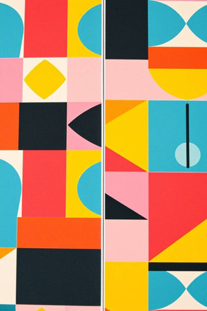 Colorful abstract background, geometric shapes, creative design, vibrant colors