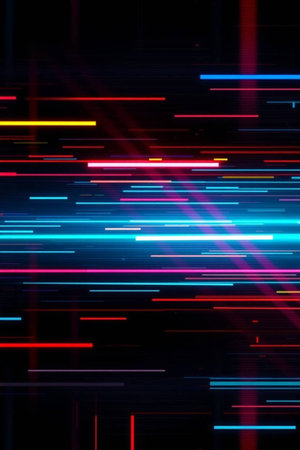 abstract background with glowing lines and bokeh effect in dark