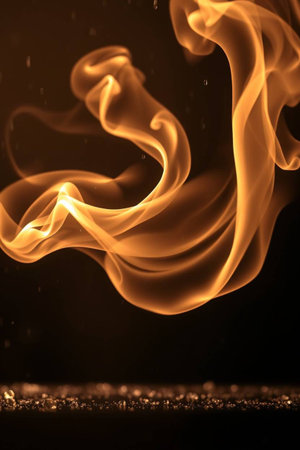 Fire flames on a black background. Abstract background. Texture of fire.