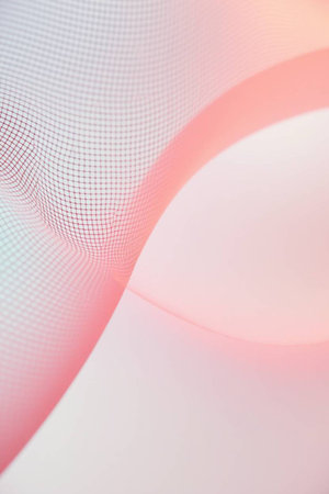 abstract background with pink and blue curved lines on a white backgroundの写真素材