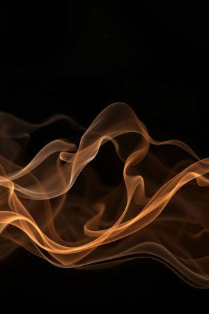 smoke abstract background close up, beautiful color smoke in black backgroundの写真素材