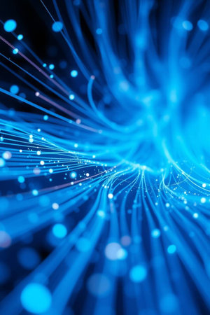 blue abstract background with glowing lines, 3d rendering computer generated image