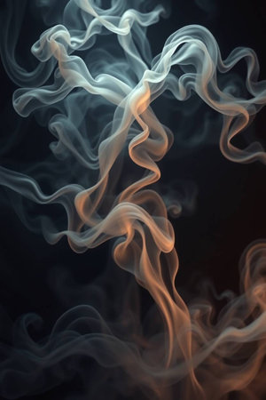 Abstract smoke moves on a black background. Design element. Abstract texture.