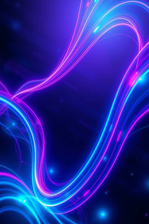 abstract background with glowing lines and bokeh effect, vector illustration