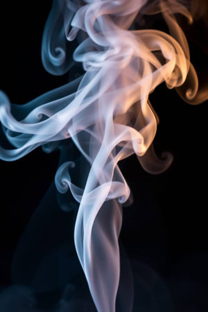 Smoke isolated on black background. Abstract background. Texture of smoke.