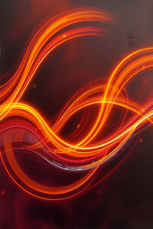 abstract light painting on a black background, closeup of photo
