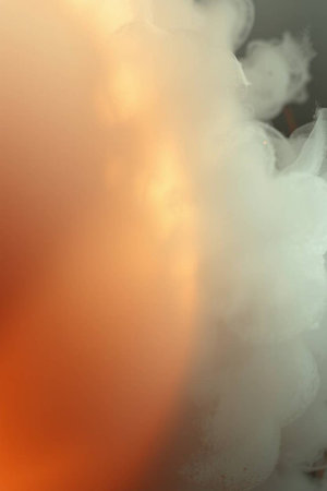 White wool cotton in the smoke on a dark background close-upの写真素材