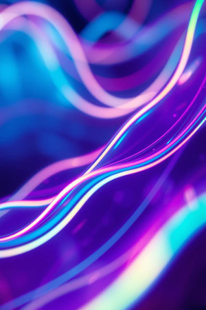 abstract background with smooth lines in blue and violet colors, macroの写真素材
