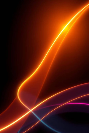 abstract glowing lines on a dark background, computer-generated image