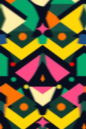 Abstract colorful geometric background. Psychedelic multicolored texture.の写真素材