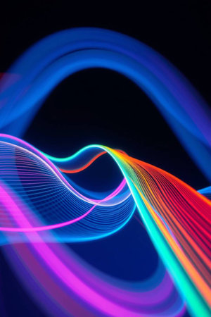 abstract background with a glowing wavy pattern, design for greeting cards and banners and postersの写真素材