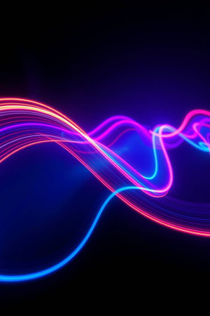 abstract background with a glowing wavy line, design for greeting cards and banners