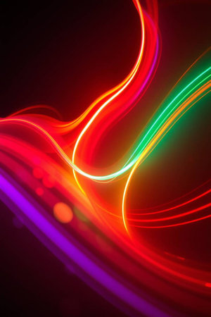 abstract background with a glowing wavy line, design with copyspace