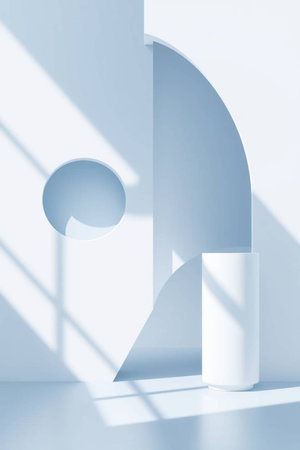 Minimalist abstract background, 3d render, blue toned
