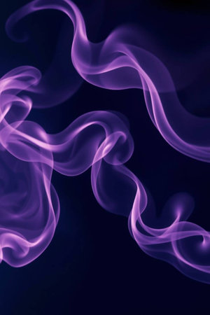 Purple smoke on black background, abstract smoke background, purple smoke backgroundの写真素材