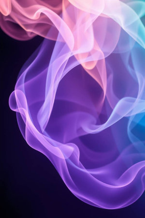 purple smoke on black background close-up, abstract art design