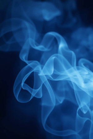 blue smoke abstract background close up macro photo with soft focus and lightの写真素材